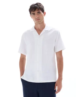 Regular fit hemd 100% slubkatoen - wit