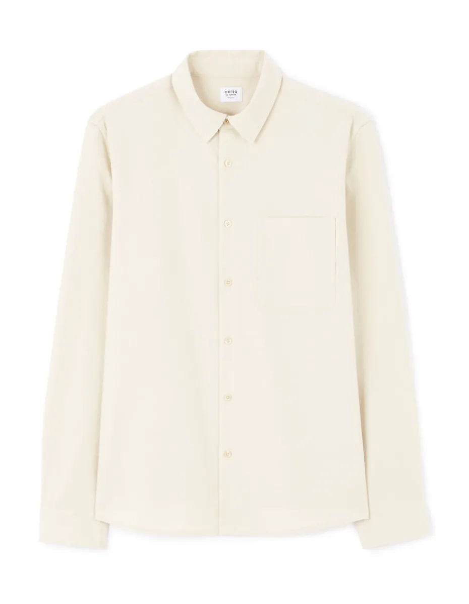 Regular fit katoenen overhemd - beige