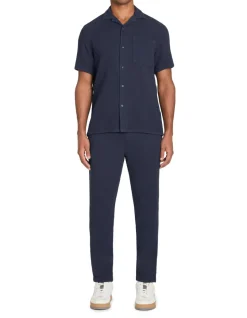 Regular fit katoengazen hemd - marineblauw
