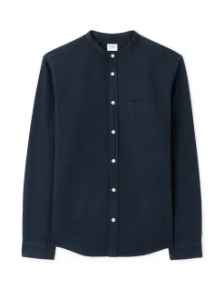 Regular fit overhemd met mandarijnkraag van Oxford-katoen - blauw