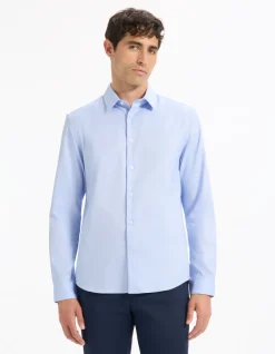 Regular fit overhemd van royal oxford, hemelsblauw