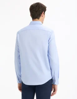 Regular fit overhemd van royal oxford, hemelsblauw