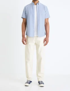 Regular fit Oxford overhemd 100% katoen - blauw