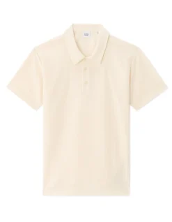 Regular fit polo in effen jersey - beige