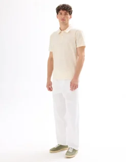 Regular fit polo in effen jersey - beige