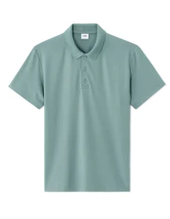Regular fit polo van technische stof - grijsgroen