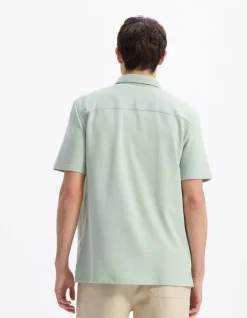 Regular fit shirt in jersey - saliegroen