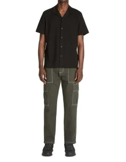 Regular fit shirt met korte mouwen in jersey - zwart