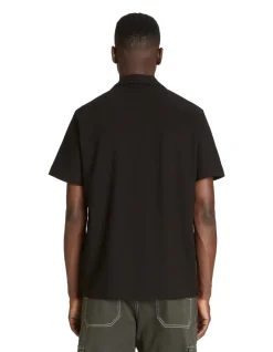 Regular fit shirt met korte mouwen in jersey - zwart