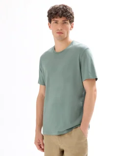 Regular fit T-shirt met ronde hals, 100% katoen - groen