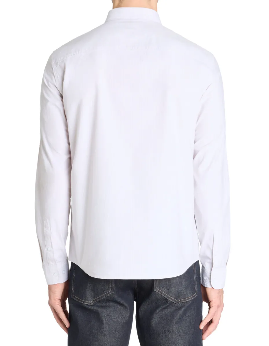 Regular gestreepte shirt 100% katoen - beige