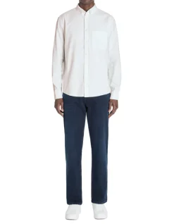 Regular gestreepte shirt 100% katoen - groen