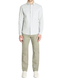 Regular gestreepte shirt 100% katoen - groen