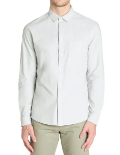 Regular gestreepte shirt 100% katoen - groen
