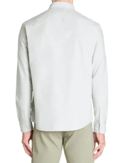 Regular gestreepte shirt 100% katoen - groen