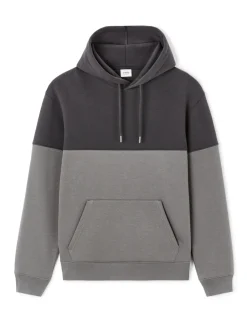 Regular hooded katoenmix sweatshirt - antraciet
