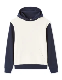 Regular hoodie met capuchon 100% katoen - marineblauw