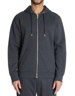 Regular rits hoodie - antraciet