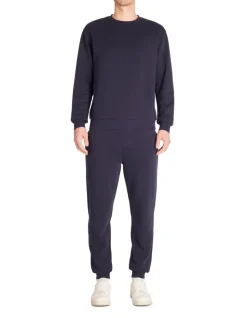 Regular ronde hals sweatshirt 100% katoen - marineblauw