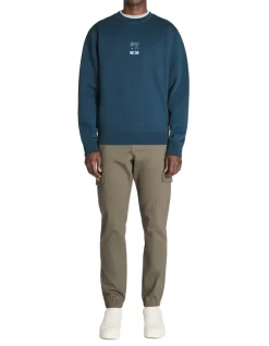 Regular ronde hals sweatshirt van katoenmix - blauw