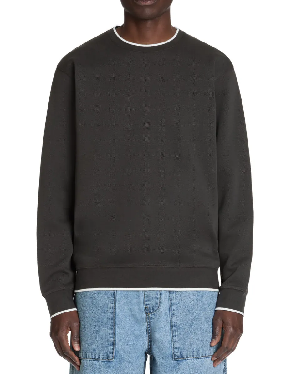Regular ronde hals sweatshirt van katoenmix - antraciet