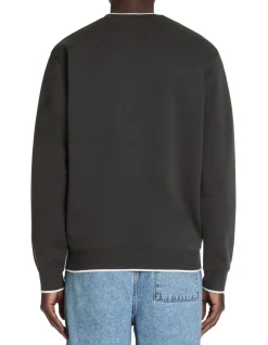Regular ronde hals sweatshirt van katoenmix - antraciet