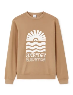 Regular ronde hals sweatshirt van katoenmix - beige
