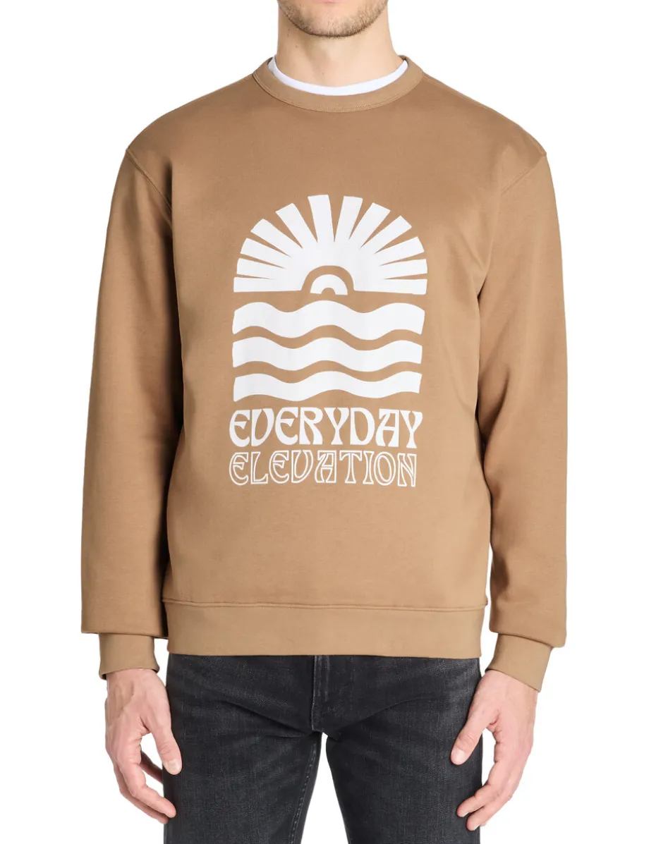 Regular ronde hals sweatshirt van katoenmix - beige