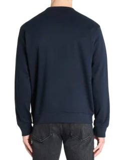 Regular ronde hals sweatshirt van katoenmix - marineblauw