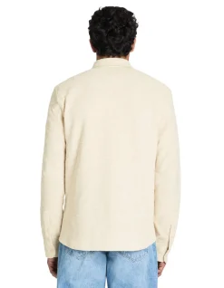Regular shirt met katoenmix - beige