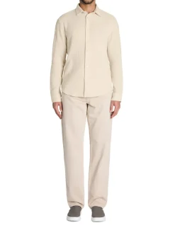 Regular slub overhemd 100% katoen - beige