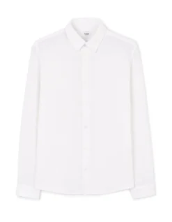 Regular slub shirt 100% katoen - wit