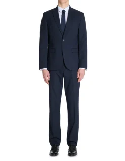 Regular stretch pantalon - marineblauw