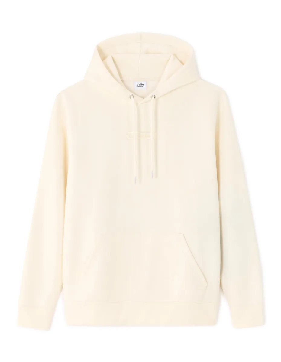 Regular sweatshirt met capuchon van katoenmix - beige