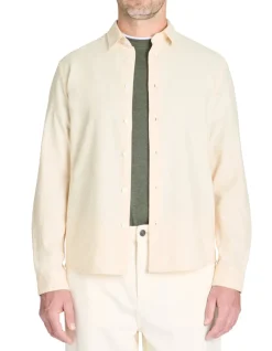 Regulare chambray overhemd 100% katoen - beige