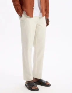 Relaxed fit katoenmix broek - wit