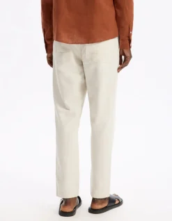 Relaxed fit katoenmix broek - wit
