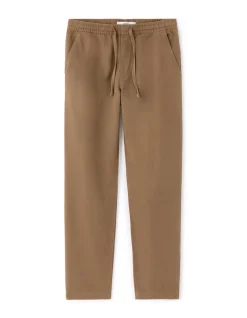 Relaxed pantalon in gemengde katoen - taupe