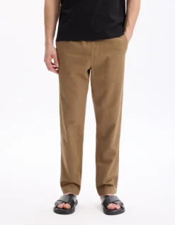Relaxed pantalon in gemengde katoen - taupe