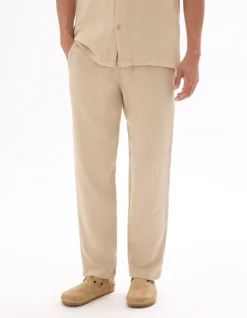 Relaxte broek 100% katoenen gaas - beige