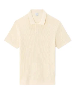 Ribgebreide polo - Normale pasvorm - Beige