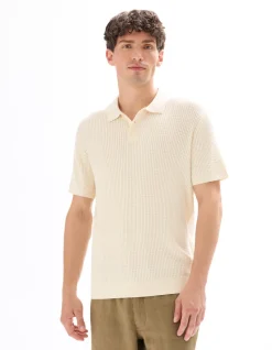Ribgebreide polo - Normale pasvorm - Beige