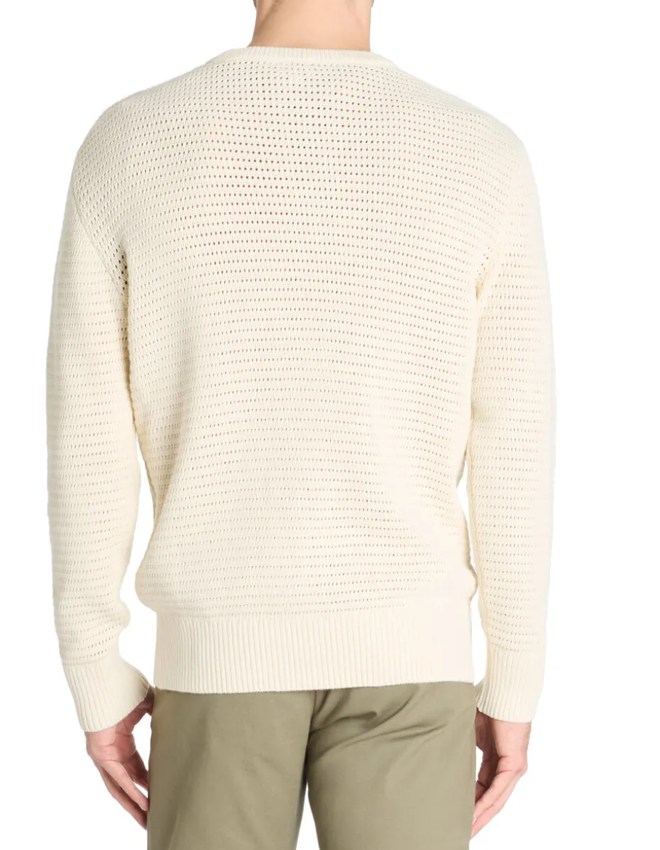 Ronde hals trui 100% katoen - beige