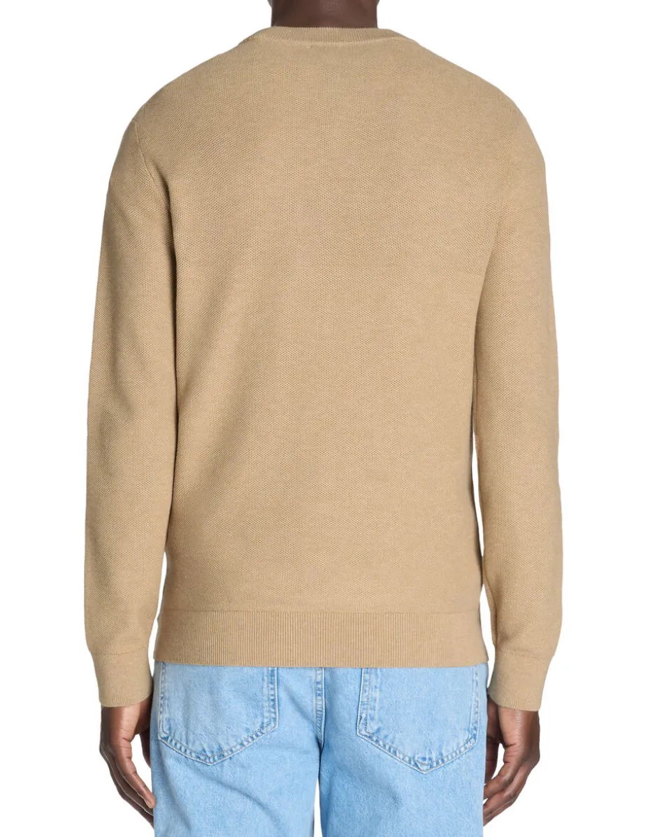 Ronde hals trui 100% katoen - beige