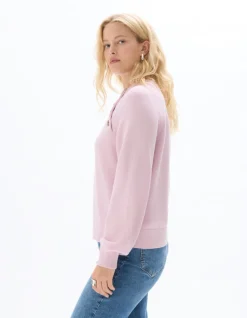 Rondehalstrui met sierknopen - roze