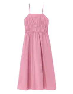 Roze getailleerde jurk met bandjes