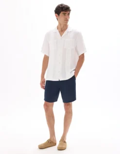 Saint Tropez - Marineblauwe short 100% linnen