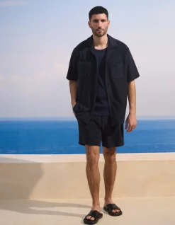 Saint-Tropez - Marineblauw badstof shirt
