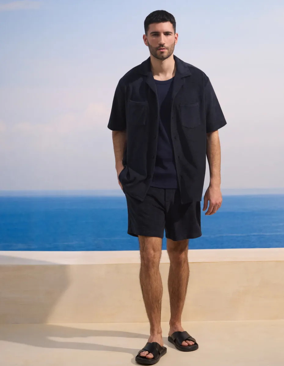 Saint-Tropez - Marineblauw badstof shirt