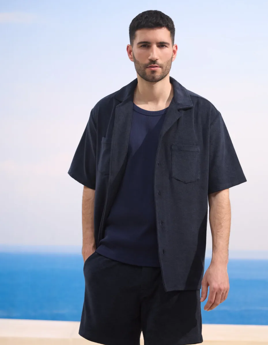 Saint-Tropez - Marineblauw badstof shirt